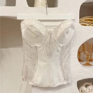 White Vintage Lace Bustier Corset Bra Top